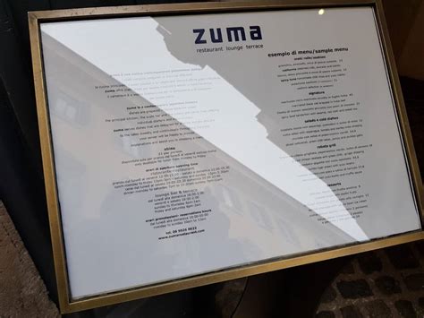 zuma rome menu